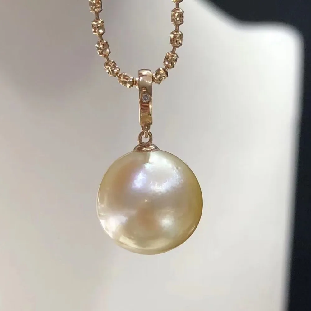 

DIY Pearl Accessories S925 Sterling Silver Pendant Empty Gold Silver Necklace Pendant Fit 10-13mm Round Beads D162