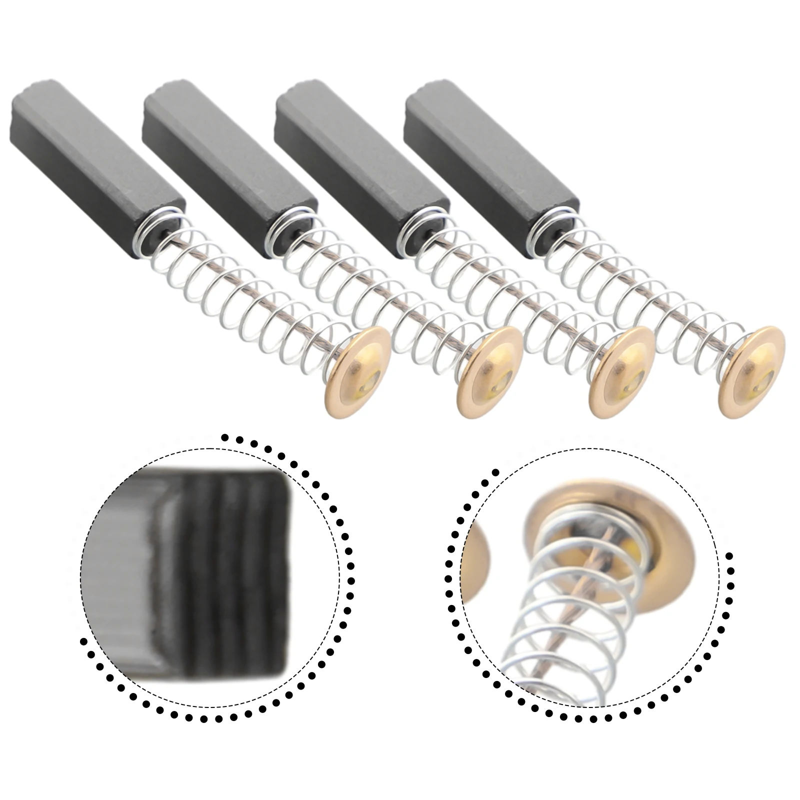 Carbon Brush Kit 4 Pieces for Power Tools Including Drills Grinders and Other Rotating Electric Motor Equipment