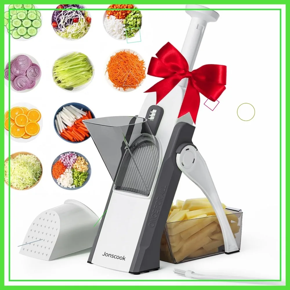 

Multifunctional Vegetable Chopper Slicer Dicer, Adjustable Thickness, Dishwasher Safe Kitchen Gadget - Gray