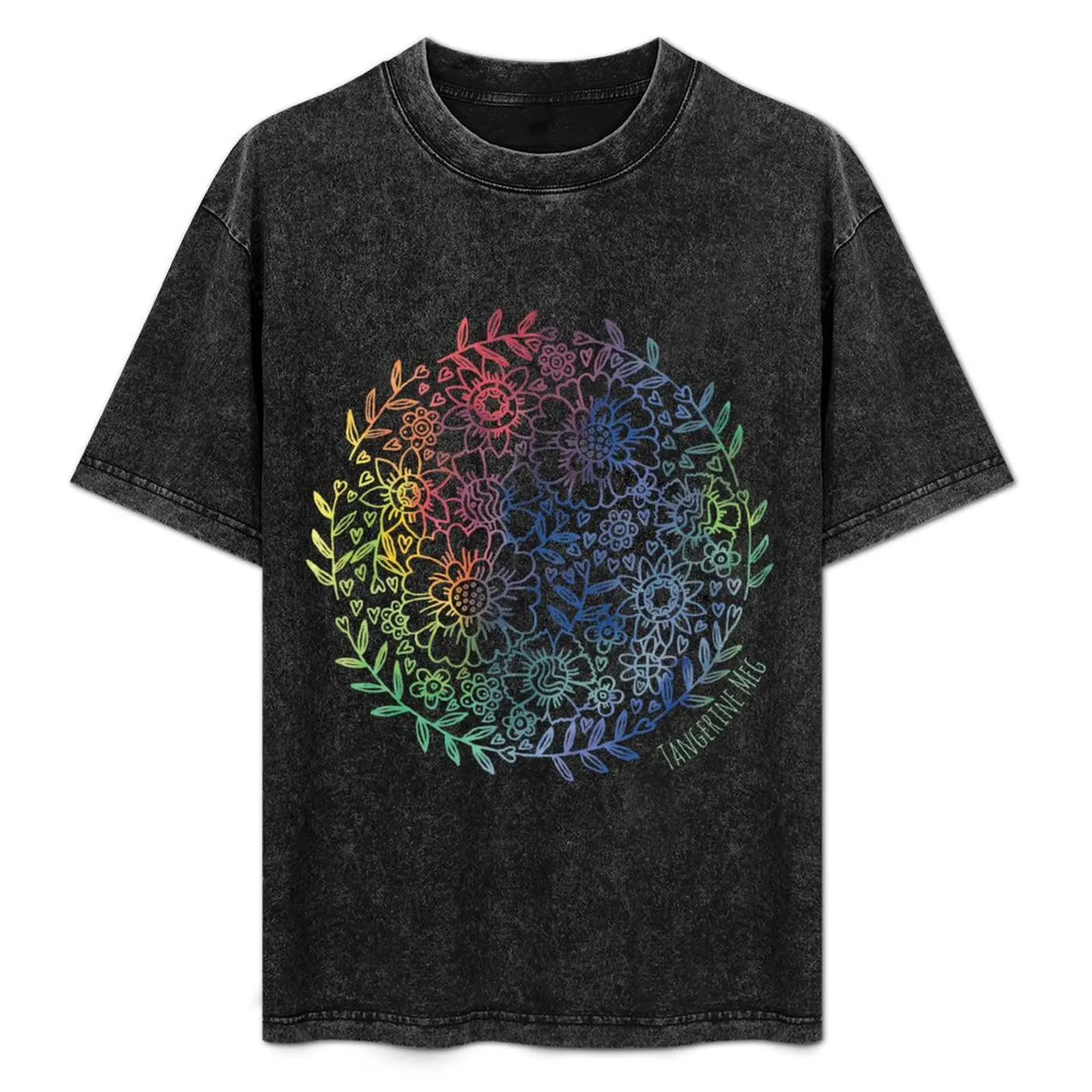 

Rainbow Flowers T-Shirt summer 2025 Louboutins summer top mens graphic t-shirts funny