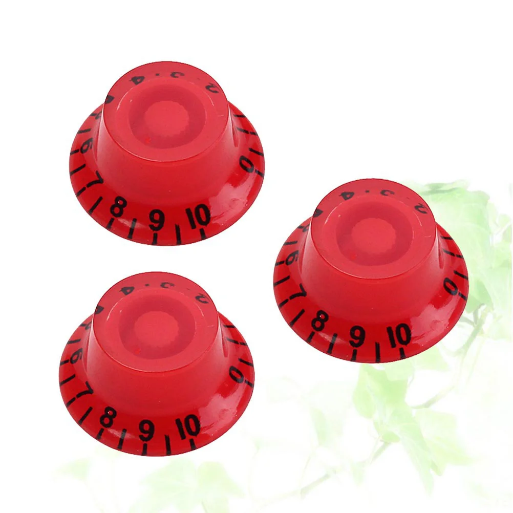 

3 PCS/Set Control Knobs Cap for Guitar Parts Electric Black Letter 265mm Volume Tone Red