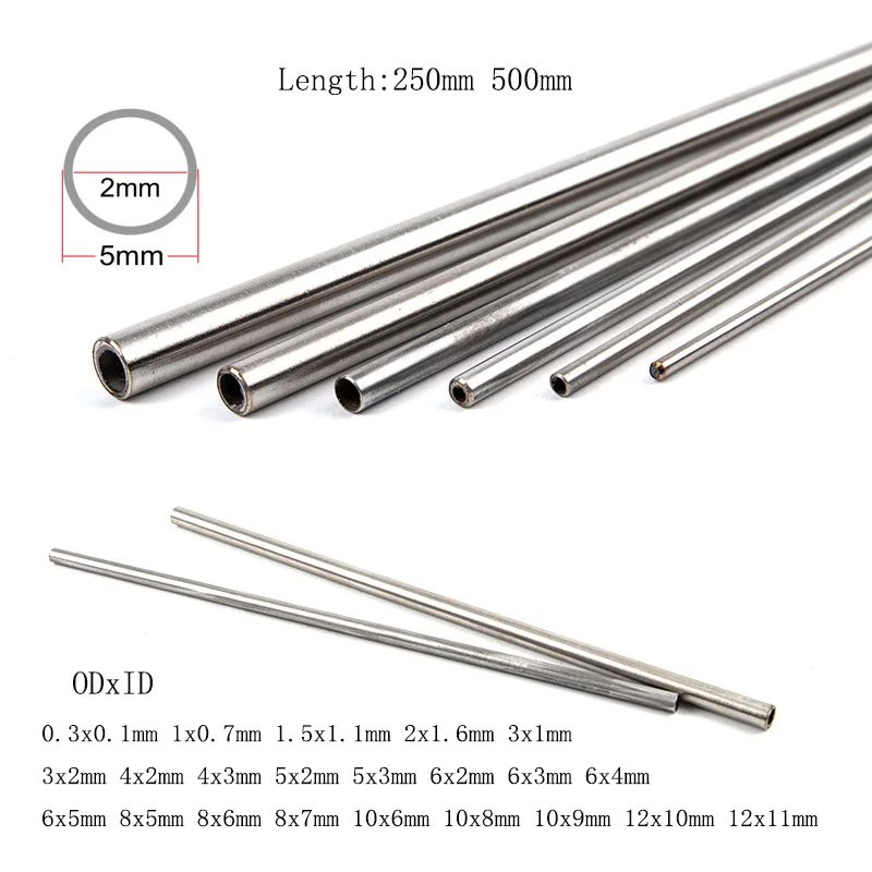 

1-10pcs Stainless tube 304 Stainless Steel Tube Capillary Tube 250/500mm length 1mm/1.5mm/2mm/3mm/4mm/5mm/6mm/8mm/10mm/12mm