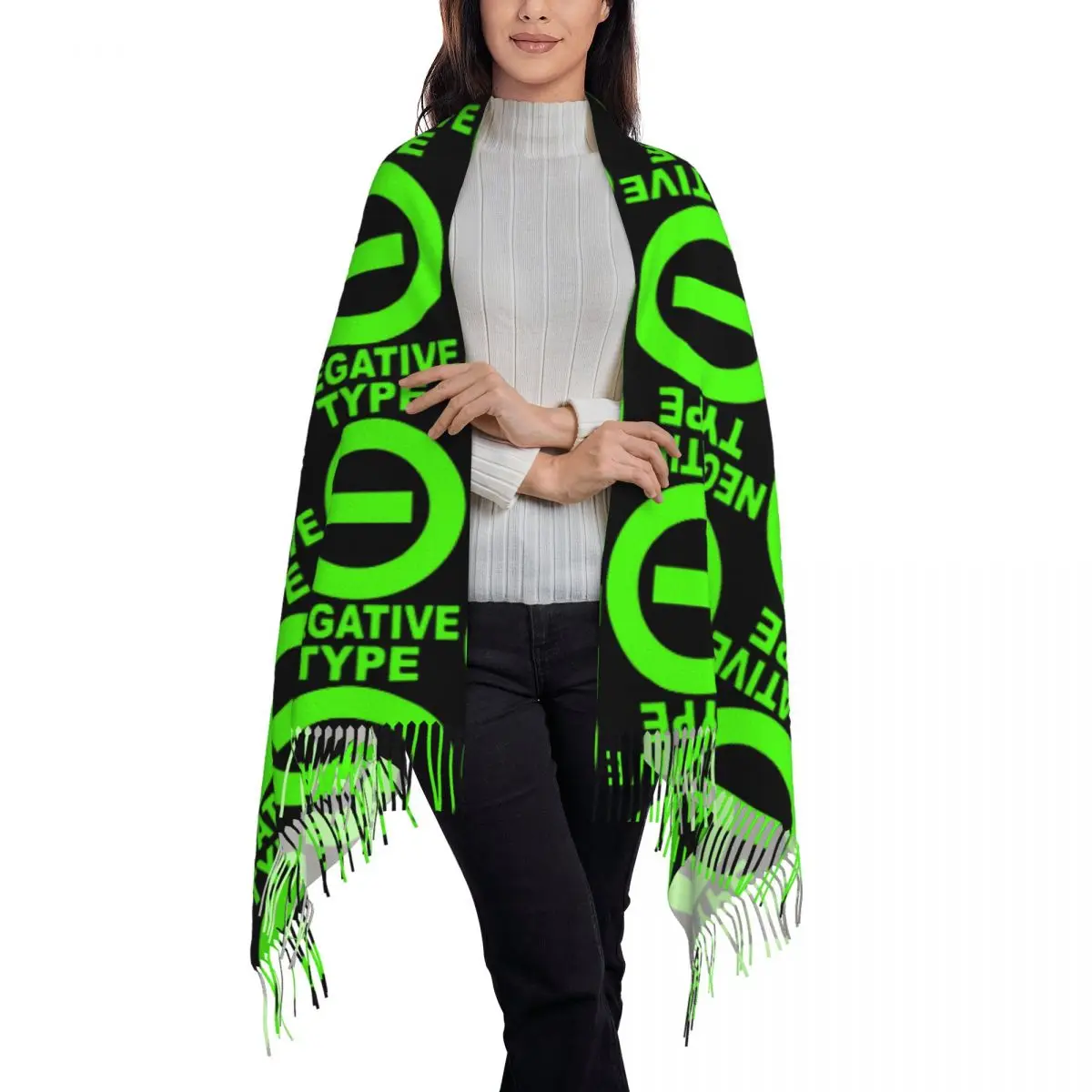 Type O Negative Scarf Tassel Scarves for Women Soft Warm Shawls and Wraps Long Fall Winter Shawl Wrap