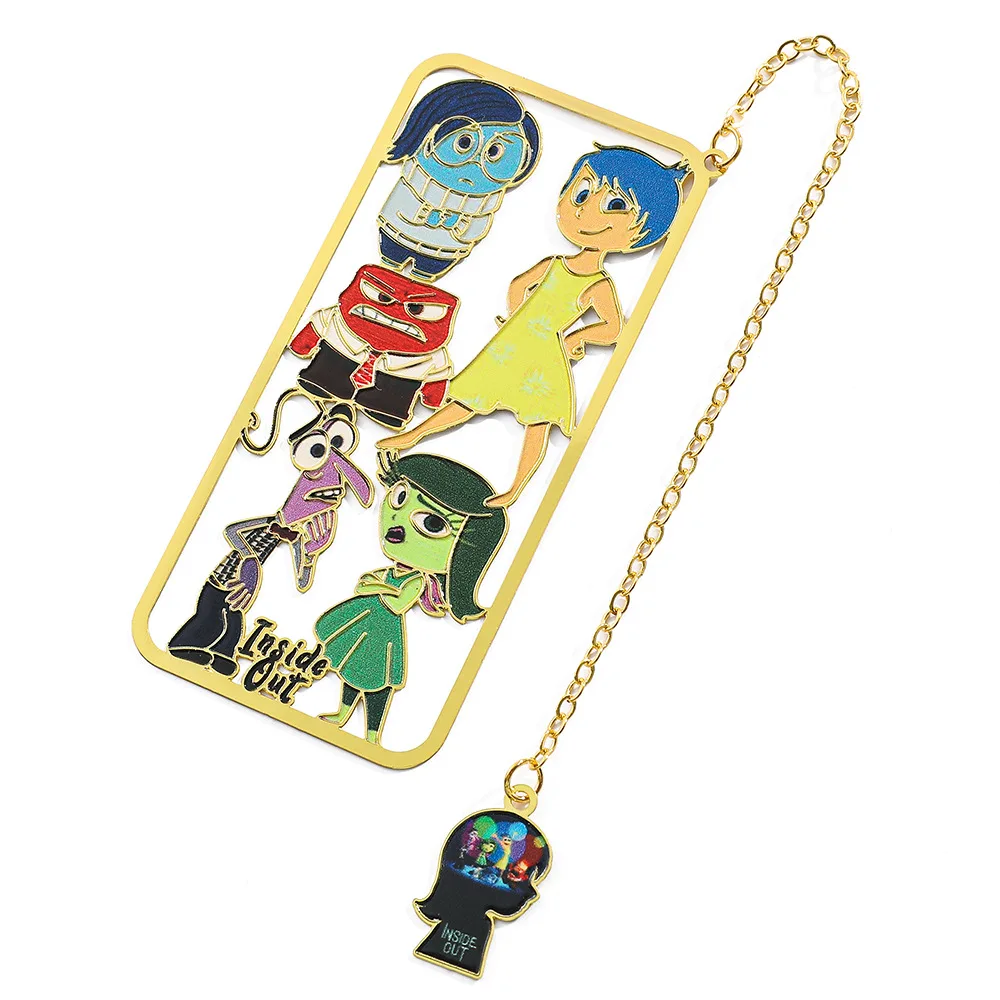 Disney Inside Out 2 Cartoon Bookmarks Brass Metal Mood Surrounding Hollowed-out Bookmarks Children Gift Manufacturers Wholesale