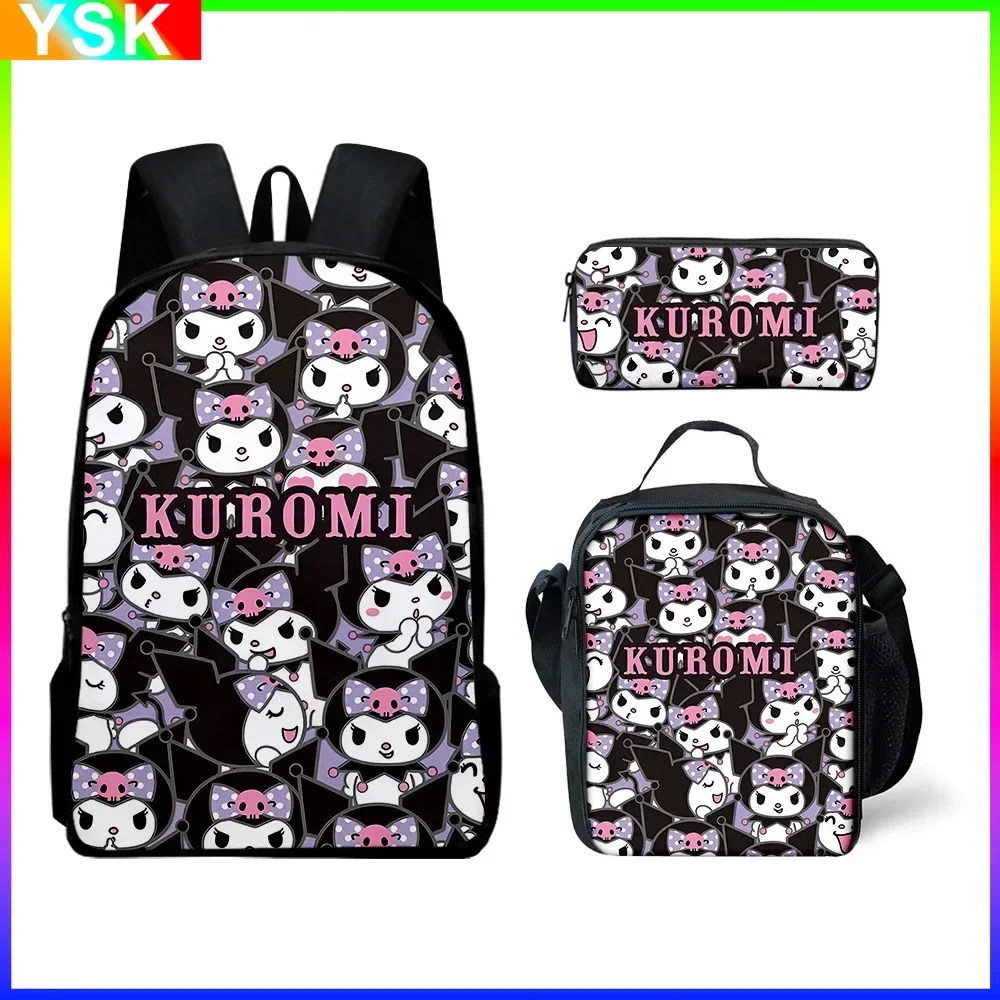 MINISO Kuromi plecak Sanrio plecak piórnik uczniowski tornister szkolny podstawowy i środkowy kawaii kreskówka tornister Mochila