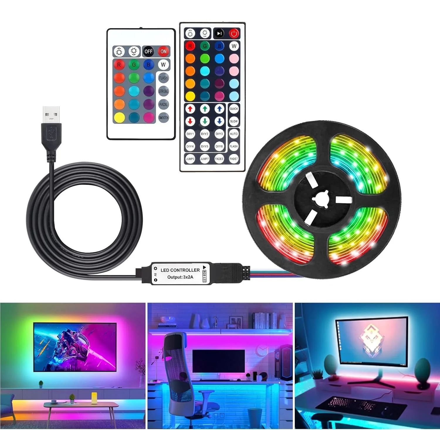 RGB LED Strip Light 1-30M Led Room Light with Bluetooth APP Remote Control Flexible Ribbon Luces Led Tape for Game Bedroom Decor