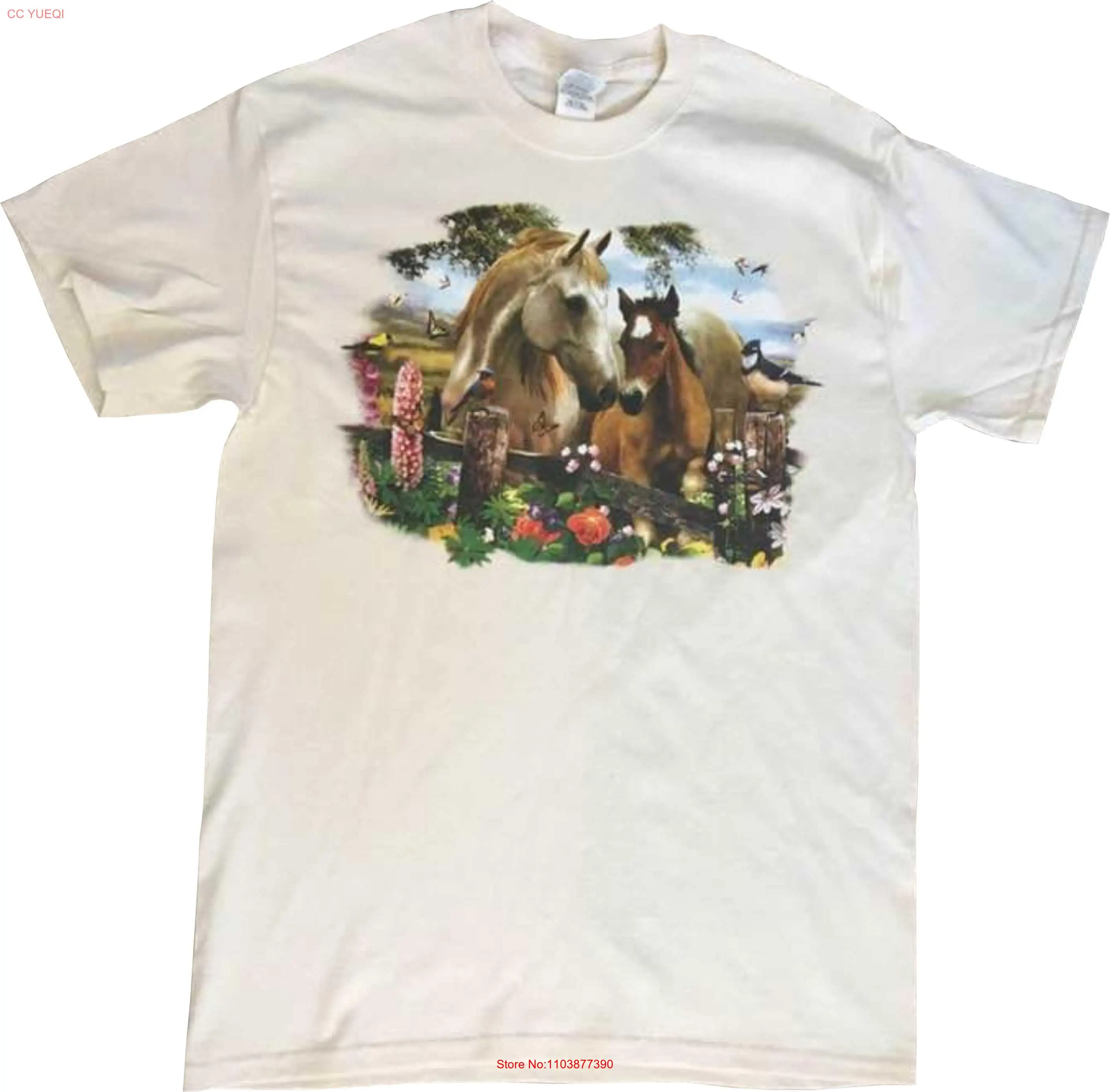 Футболка с изображением лошади Hollyhock SweaT доступна по запросу с длинными или короткими рукавами 241c