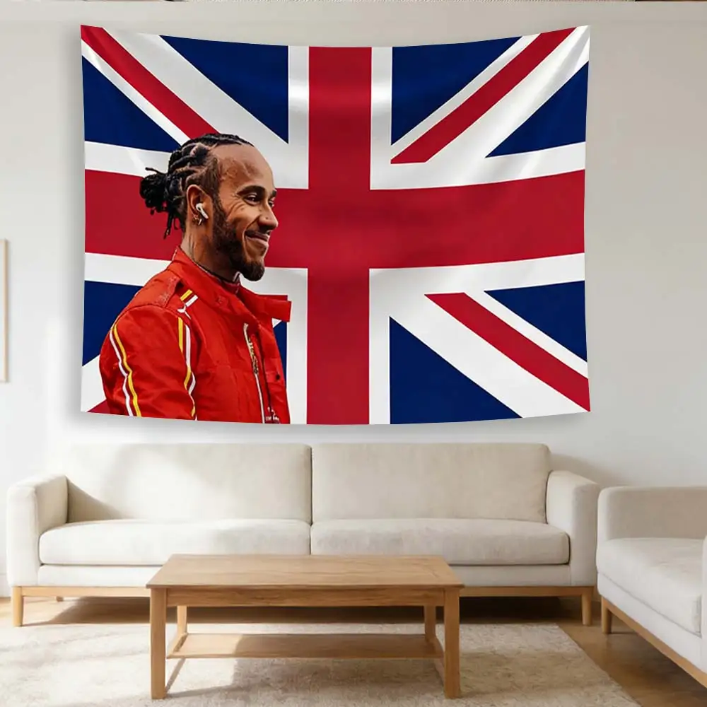 Hammer Time Lewis Hamilton 44 Flag Tapestry -  Digital Print Wall Art for Home Outdoor Decoration
