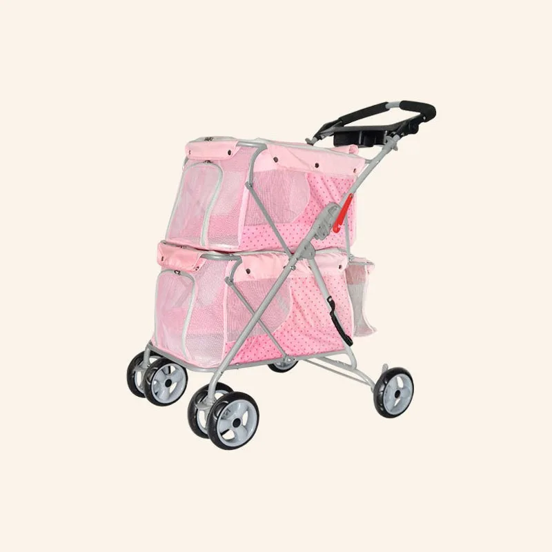 Lightweight Folding Pet Stroller for Medium Dogs, Transport Trolley for Cats, Walking Tour Tool