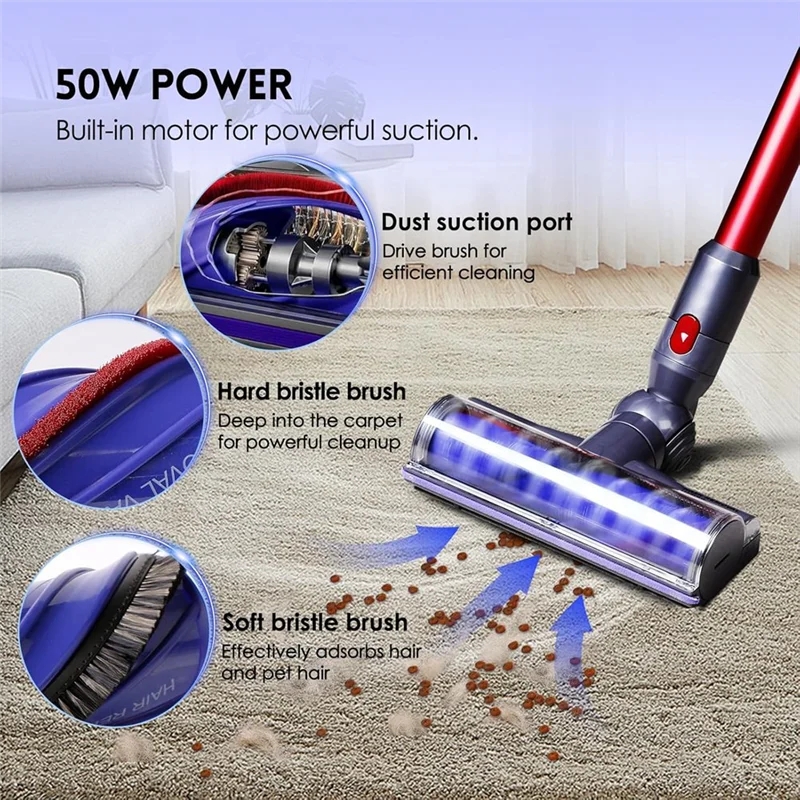 

Quick-Release Motor Head With Ball Wheel Replacement Set For Dyson V7 V8 V10 V11 V15 Vacuum Anti-Tangle Floor Brush Head-BAAX