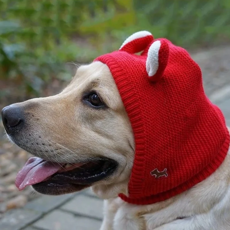 Winter Warm Dog Hat Ear Muffs Knitted Noise Protection Windproof Pet Ears Covers for Small Medium Puppy Accessories