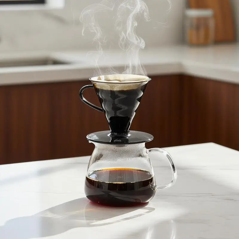 Clear Conical Coffee Dripper Reusable Spiral Design Drip Coffee Filter for Home Office Barista Beginners