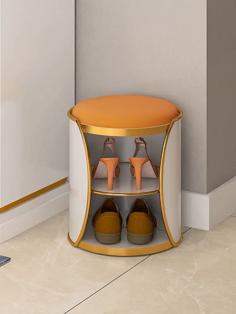 Shoe changing stool, doorstep,  stool, and integrated sitting style creative light luxury shoe wearing stool, entering the door