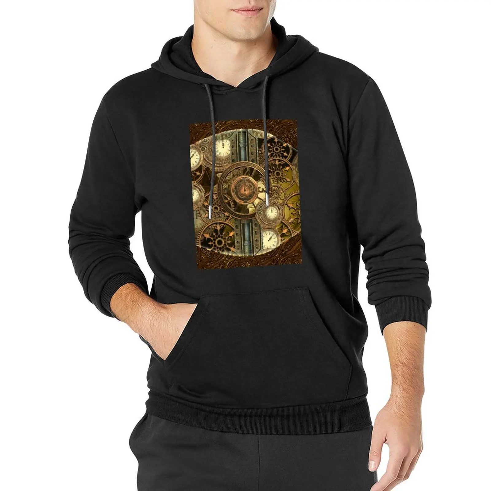 

Steampunk, awesome clocks Pullover Hoodie anime clothes men's winter sweater clothes for men autumn hoodie man