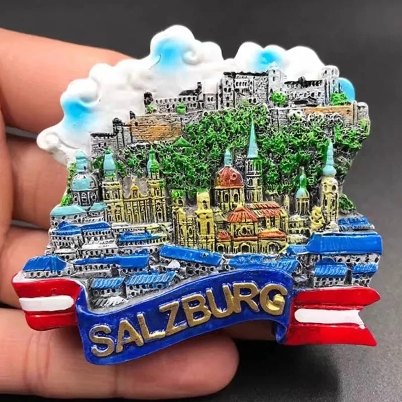 Creative Design Austria Vienna Tourism Scenery Refrigerator Magnet 3D Fridge Magnet Sticker Travel Souvenir Kitchen Decoration