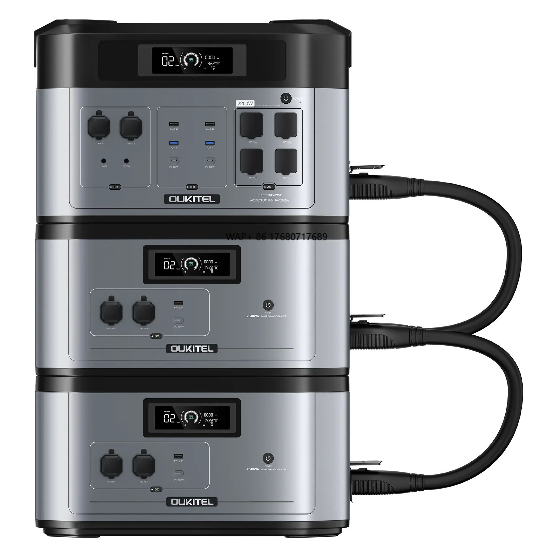 

Oukitel BP2000 PRO 3600W power station 2048Wh stacked expansion power station European Union solar portable generator