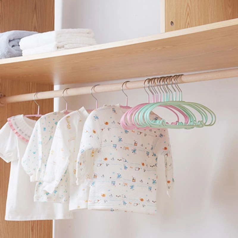 10Pcs/Set Candy-Colored Baby Children Clothes Hanger Anti-Skid Antiseptic Durable Coat Storage Hangers Drying Rack