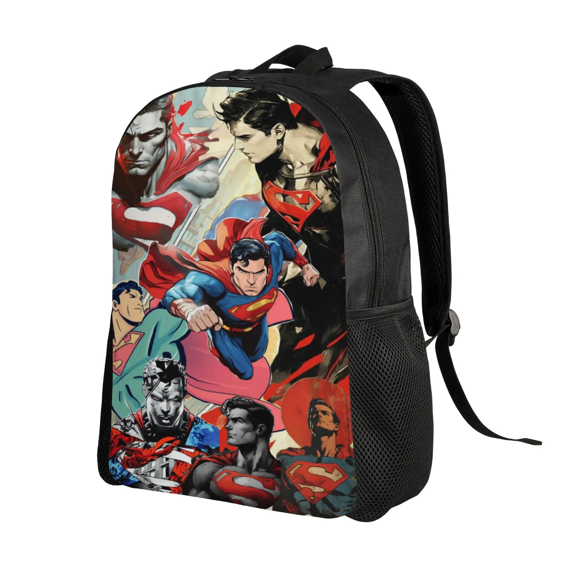 Laptop Bag Back to school season Intense Multi‑Version Superman Collage  Lightweight Backpack