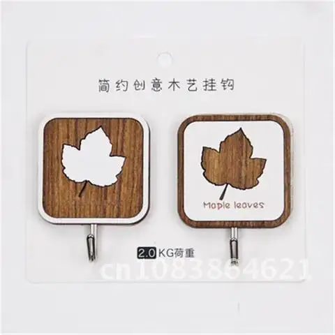 

2Pcs Wall Hook Decoration Wooden Door Hooks Fridge Kitchen Room Decor Refrigerator Wood Hooks 3D Sticker Kids Room Adornment