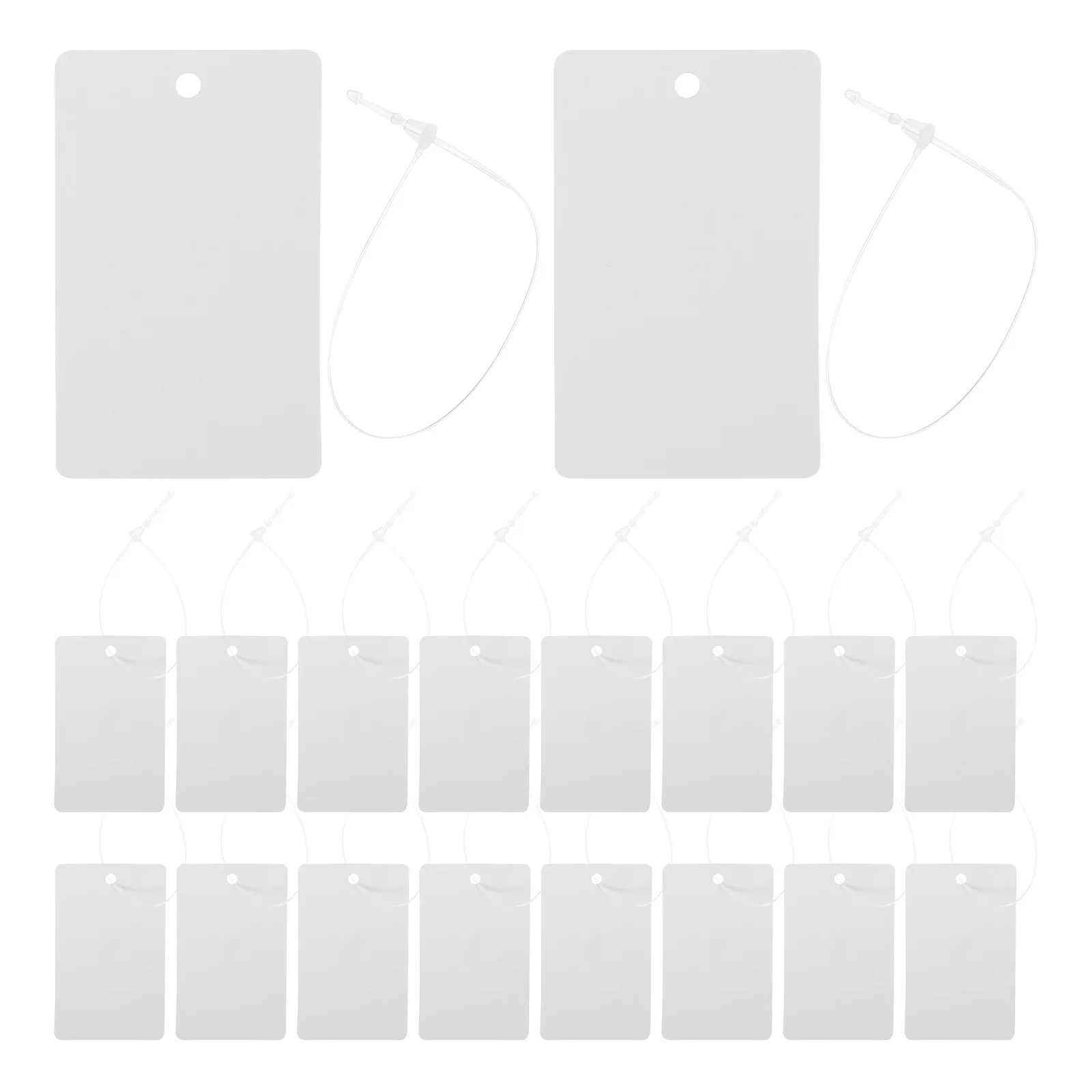 

200pcs Blank Material Cards Plastic For Labeling Price Tags With String Attached Clothing Retail Supplies Small Pricing Tags For