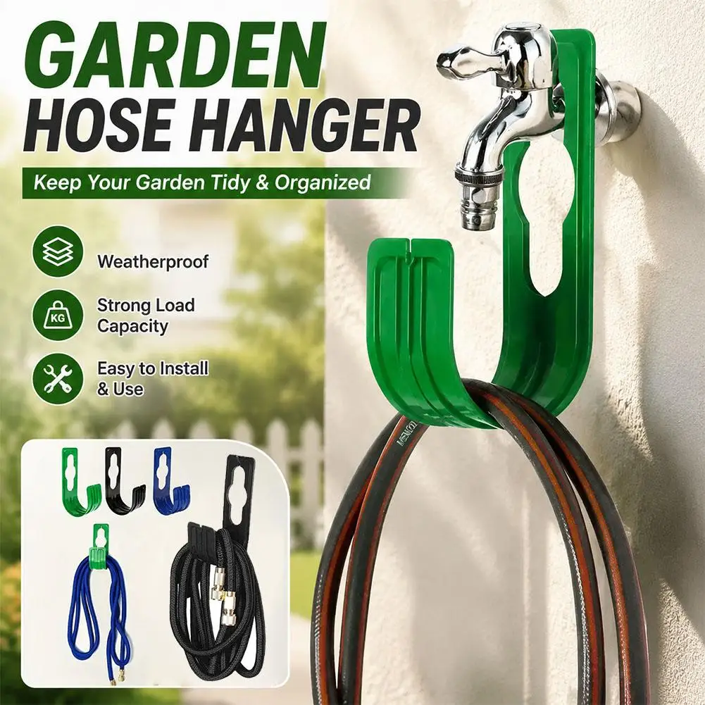 Garden Hose Hanger Space Saving Wall Mounted Garden Hose Bracket for Outdoor Lawn Care and Gardening Tools Storage Hook