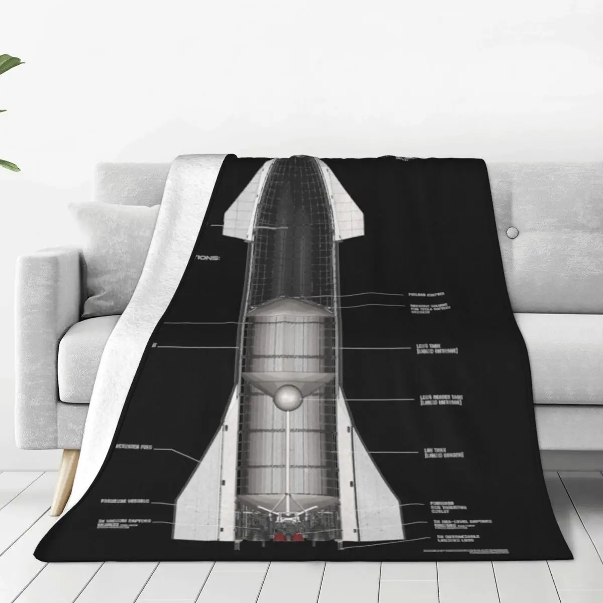 SpaceX Starship Sn15 Blankets Flannel Awesome Breathable Throw Blanket for Coverlet Decoration