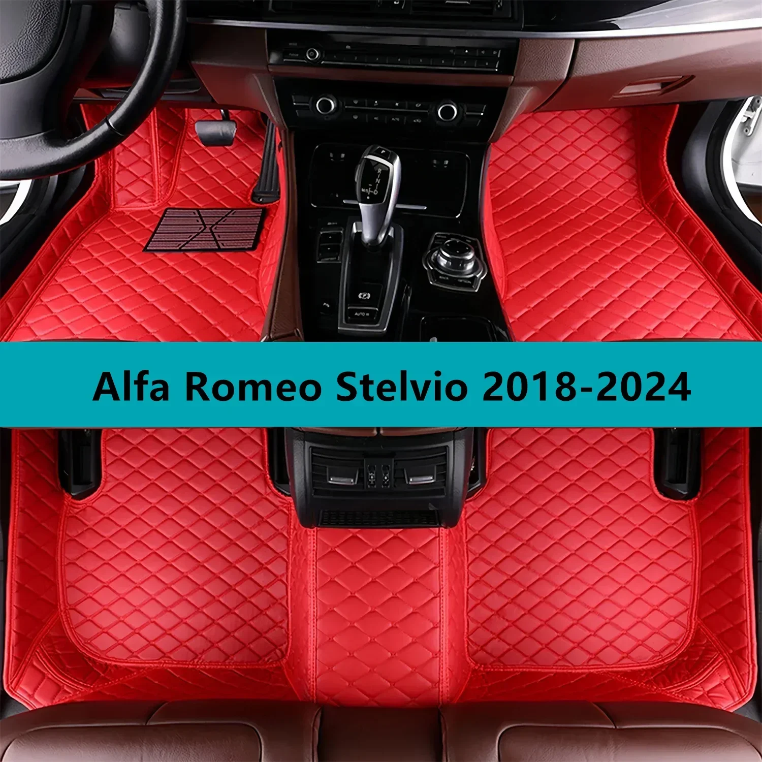 

Комплект автомобильных ковриков на заказ для Alfa Romeo Stelvio 2018-2024, кожаные коврики для авто, ковровые покрытия