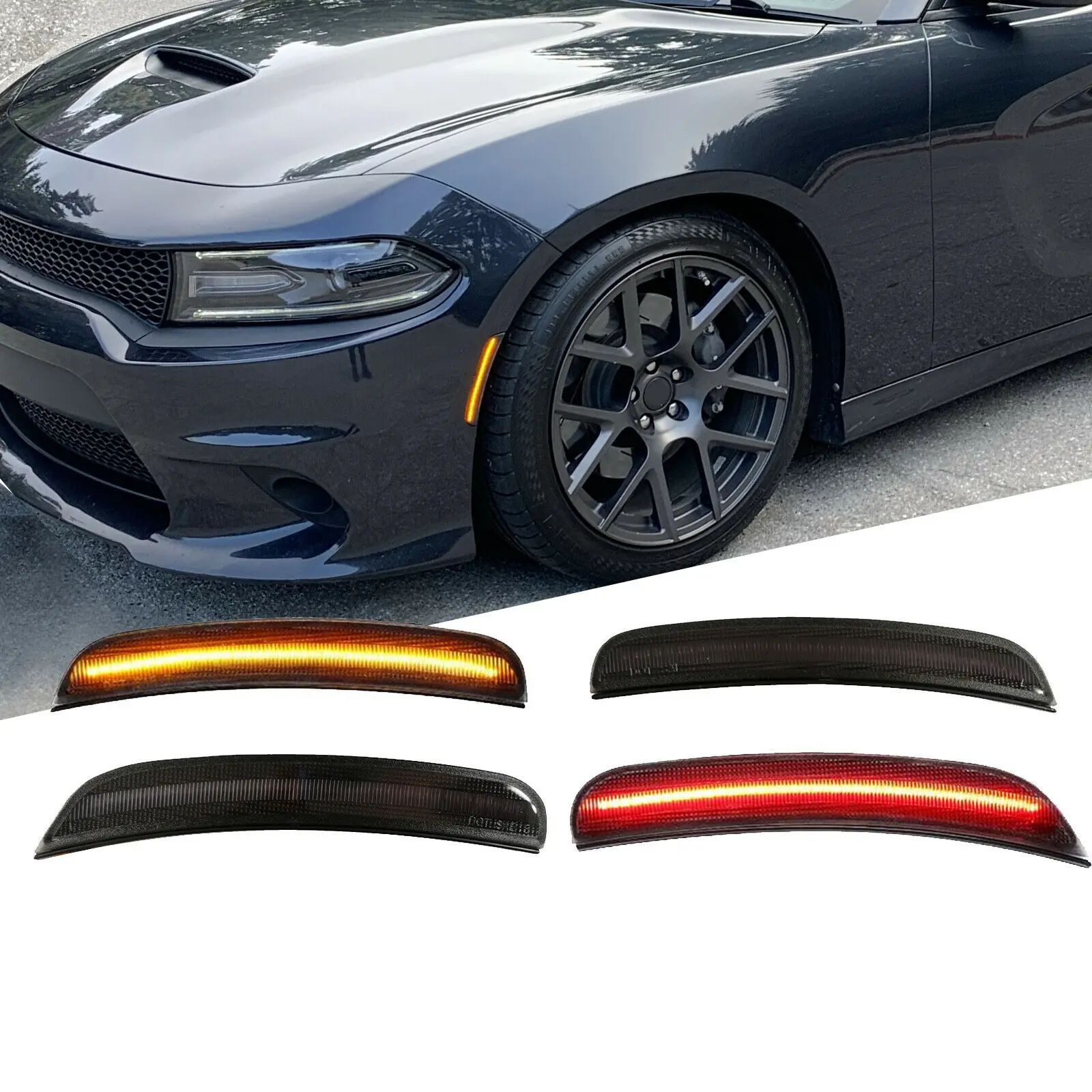 

Для 2015-2021 Dodge Charger Передний Задний бампер фотообъектив