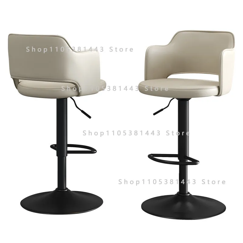 

Premium Home Backrest Bar Chair Designer Front Desk Island Rotating High Stool Lifting Bar Chair