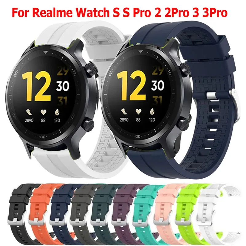 22 مللي متر سيليكون حزام لساعة Realme 2 2 Pro S S Pro الرياضة حزام الساعات سوار لساعة Realme 3 3 Pro معصمه اكسسوارات