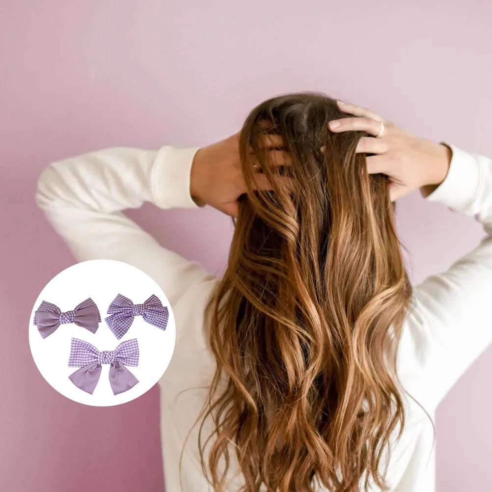

3pcs Big Bow Hair Clip Fabric Women Holder Barrette Bowknot Ponytail Long Lasting Easy Multipurpose Professional Hair