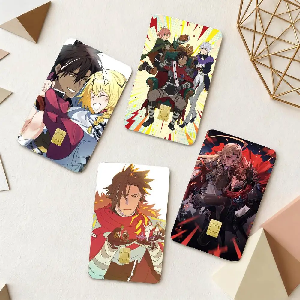 

S-Sentenced to Be a Hero Anime 4pcs 1Set Card Stickers Small Waterproof Chip 4PCS Card Sticker Anti-Scratch