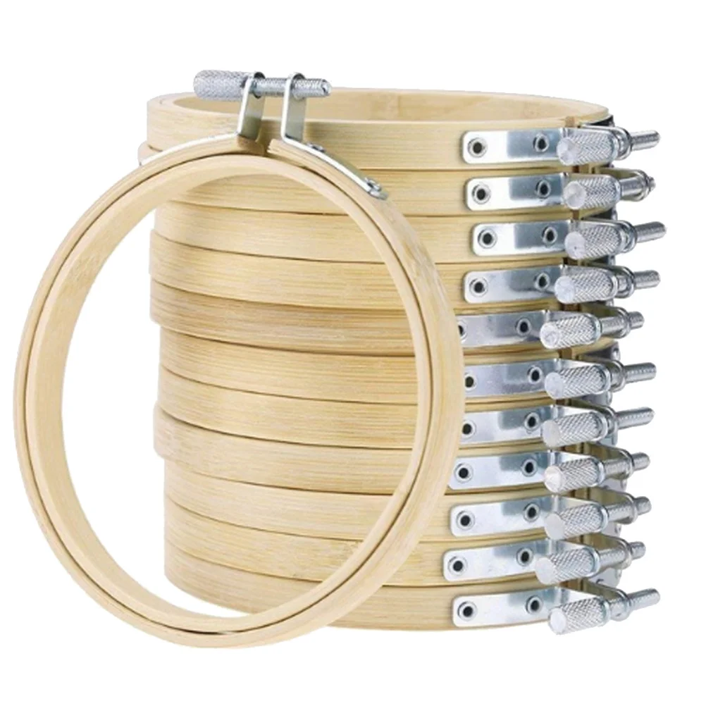 

12Pcs Bamboo Circle Embroidery Hoop 18cm DIY Craft Frame for Cross Stitch Needlework Decoration Embroidery Hoop