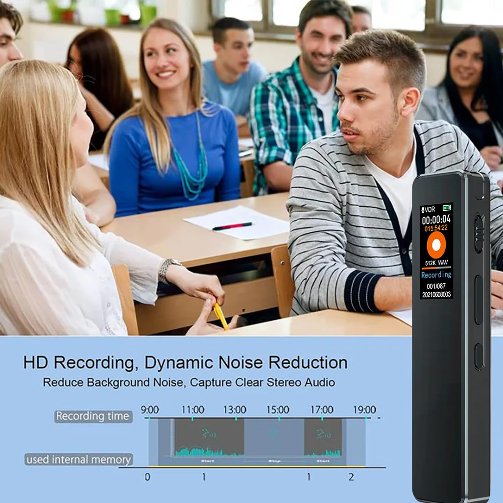 Portable recorder high definition noise reduction long standby long timing voice-activated professional recorder