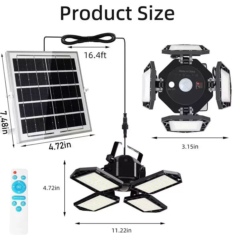 Lampe LED pliante avec capteur de mouvement, éclairage d'extérieur et d'intérieur, 3 Modes, projecteur pour éclairage industriel, atelier, entrepôt