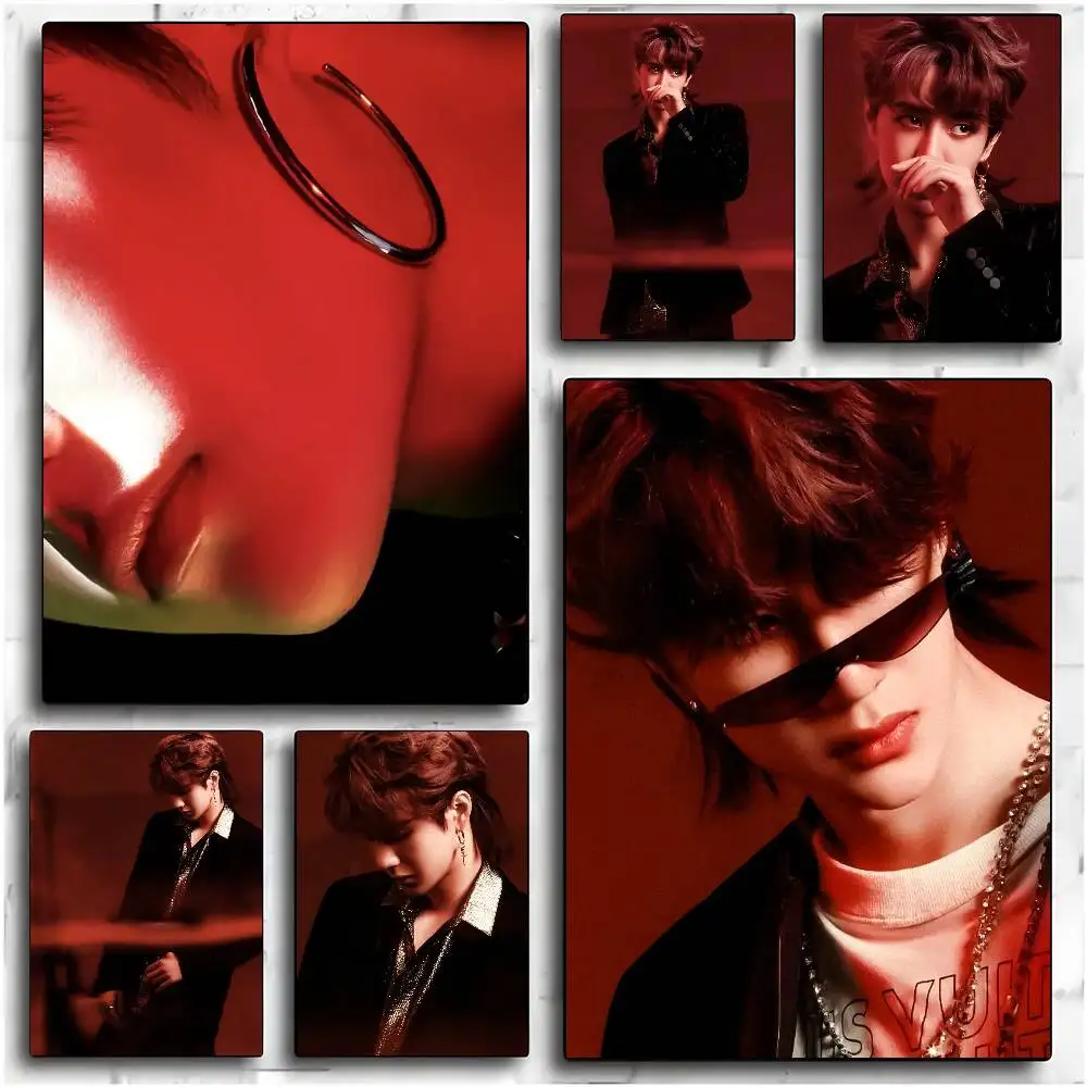 ملصق Yibo W-Wang الممثل عالي الدقة جداري لاصق مقاوم للماء لغرفة المعيشة المنزلية وغرفة النوم والديكور الجمالي