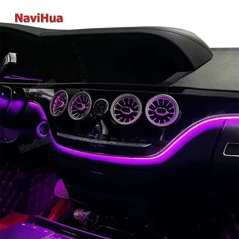 Navihua Car Interior Light AC Air Vent Cover LED Ambient Light for Mercedes Benz S Series W221 Upgraded to W222