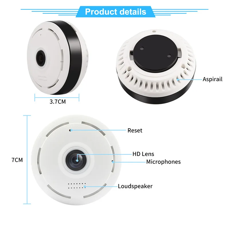 V380 3MP WIFI كاميرا بانورامية لاسلكية CCTV أمن الوطن كاميرا بانورامية 360 درجة بانورامية WIFI كاميرا عين السمكة