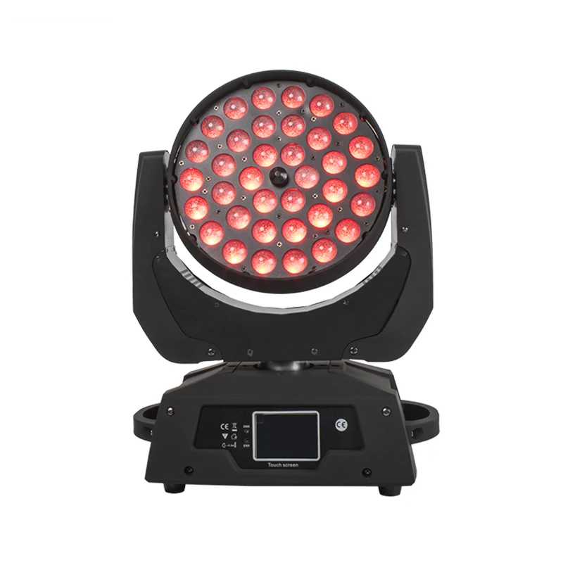 2 ชิ้น/ล็อต LED ซูม 36x18W RGBWA + UV สี DMX Stage หน้าจอสัมผัส LED Moving Head Wash Light ดีสําหรับ DJ Disco Party และคลับ