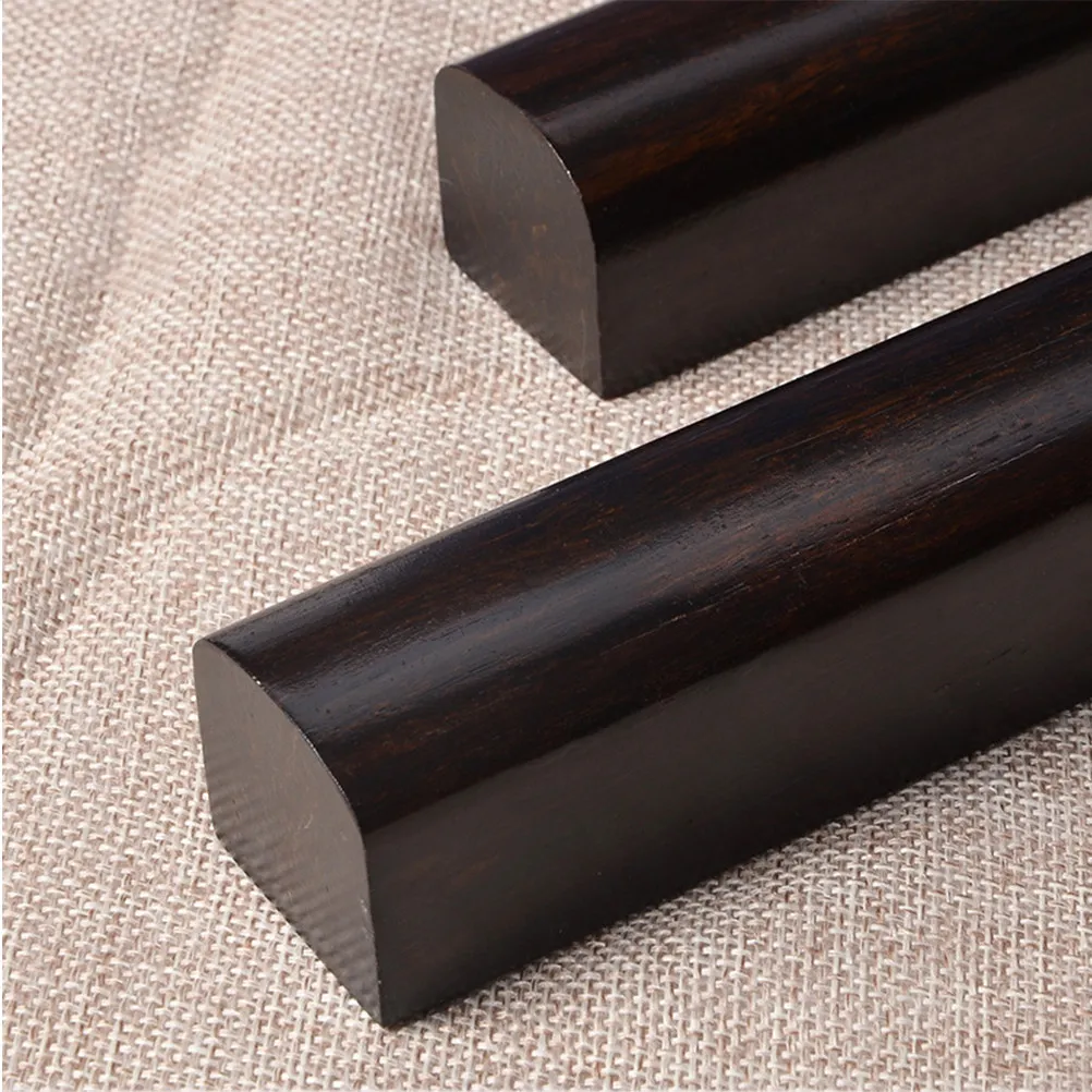 1Pair Authentic Solid Wood Paperweight Black Catalpa Natural Texture Lightweight Portable Study Decor for Chinese Calligraphy