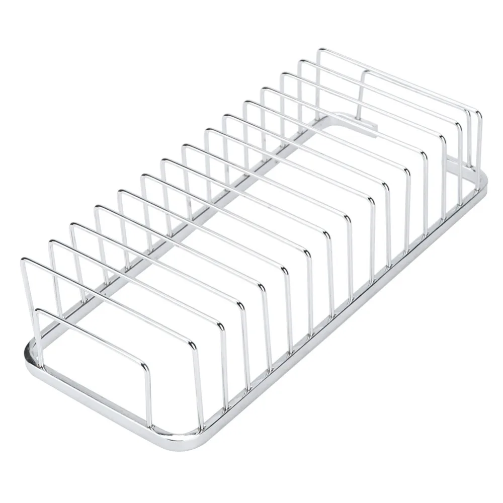 Stainless Steel Shower Caddy Silver Smooth Edges Shower Shelf Organizer Wall Mounted Hollow Design Storage Basket Shelf