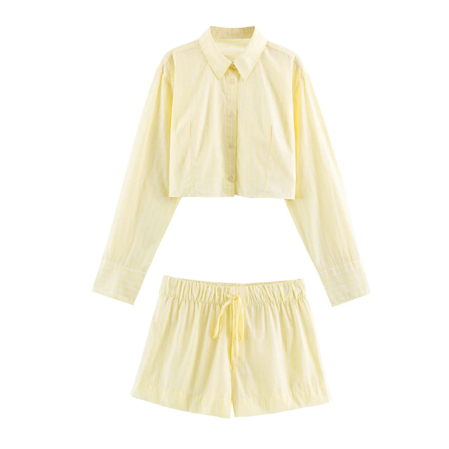 Willshela Women Fashion 2 Piece Set Striped Single Breasted Shirts & High Elastic Waist Mini Shorts Female Chic Lady Shorts Sets