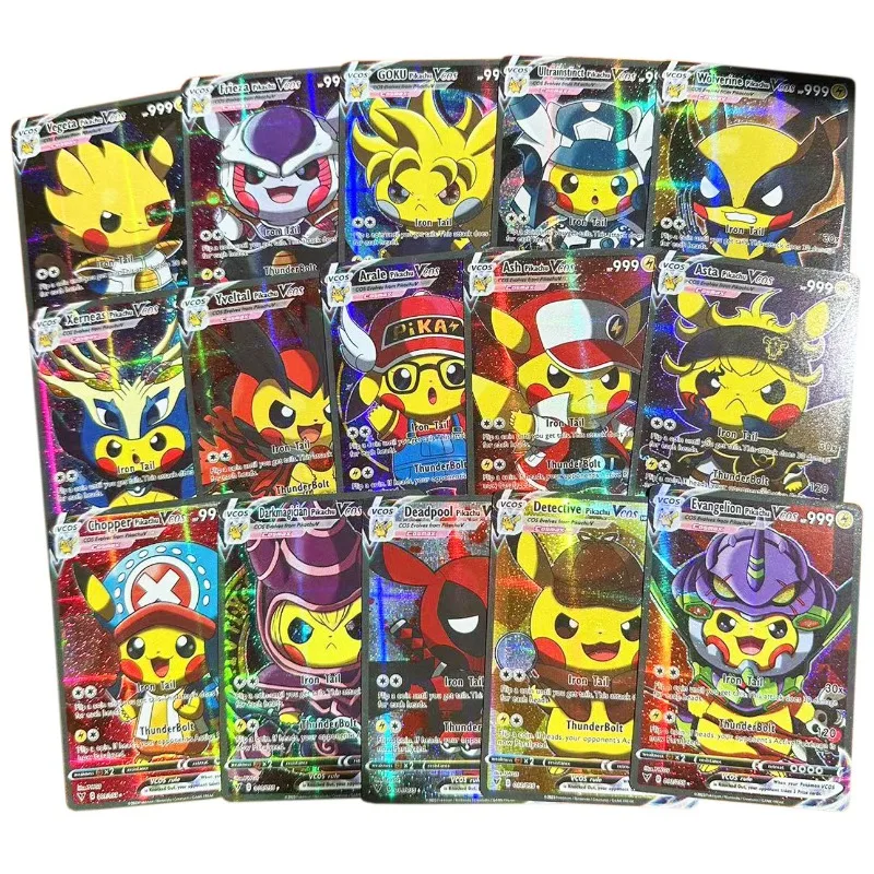 55 pçs dos desenhos animados pikachus cartões brilhando vmax vstar tamanho grande coleção batalha instrutor cartão crianças gx vmax cartão brinquedos presentes