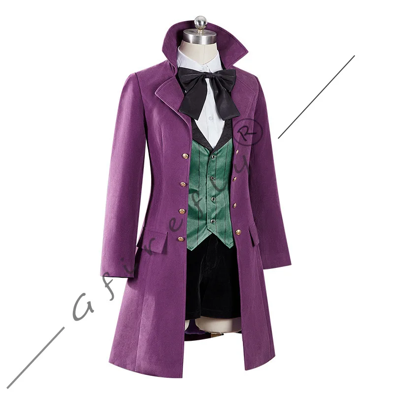 Black Deacon Alois Trancy Anime Characters with The Same Cosplay Full Purple Suit Accessories Wig Halloween Party Costume view 2