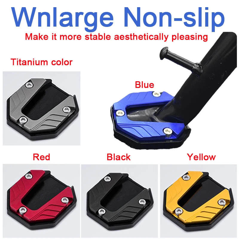 Aluminum Alloy Footrest Board For Motorcycle Scooter Kickstand Extender Support Plate Side Stand Pad Extension Accessories