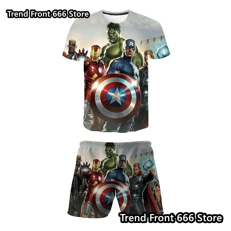 Deadpool Avengers Summer Marvel Superheroes Kids t shirt Shorts 2 Piece Set 3D Prited Boys T shirts Shorts Children Tracksuit