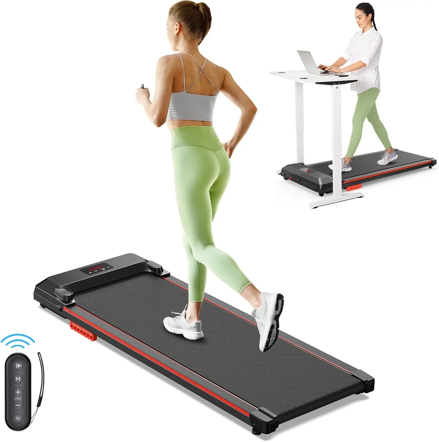 

Under Desk Treadmill for Office Under Desk, Walking Pad 2 in 1 for Home/Office, 2.25HP Treadmills for Home