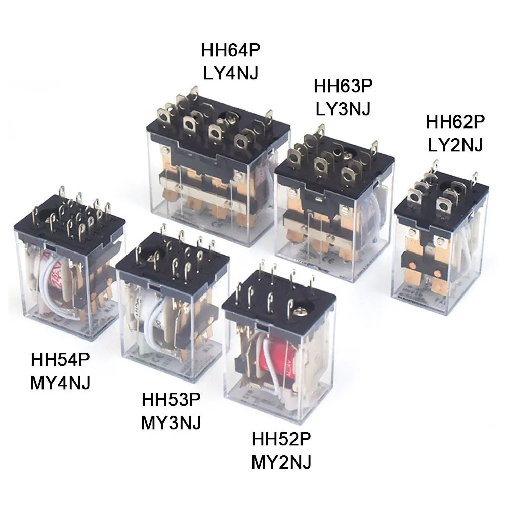 10PCS HH52P HH53P HH54P Coil General purpose DPDT micro mini relay HH62P HH63P HH64P MY2NJ MY3NJ MY4NJ LY2NJ LY3NJ LY4NJ AC DC