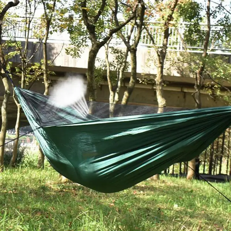 Camping Hammock With Fly Net Portable Hammock Strong Load-Bearing Capacity Foldable Camping Gear Hammock Net For Adventurer