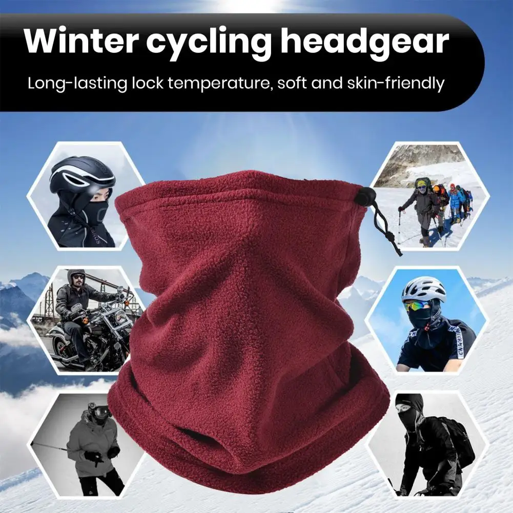 

Drawstring Neck Gaiter Versatile Winter Neck Gaiter Polar Fleece Face Guard with Drawstring Ideal for Cycling Running Sports